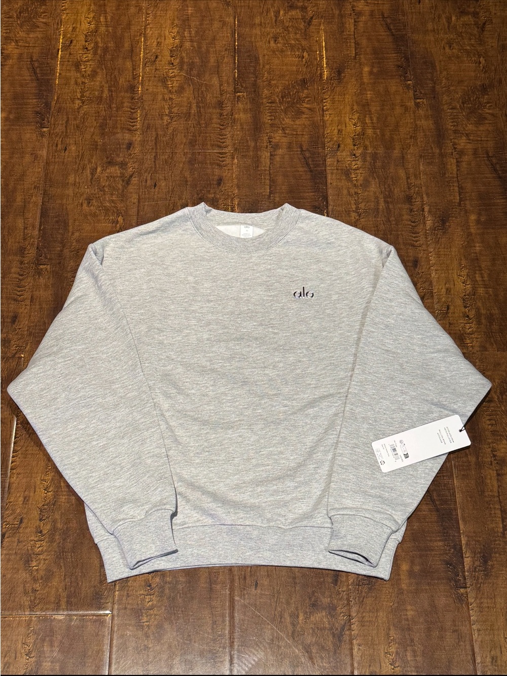 Alo Accolade Large Athletic Heather Grey Crewneck Pullover Sweater